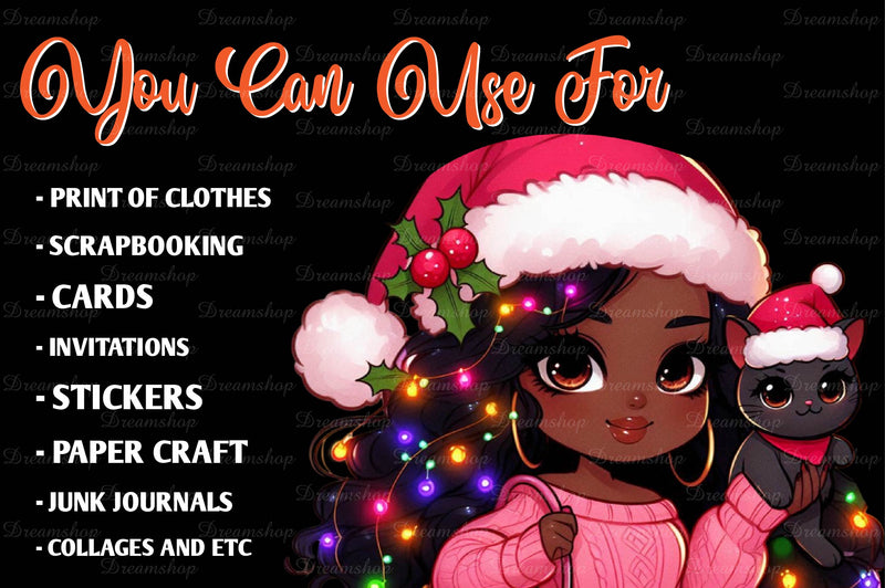 Christmas Girl Design Clipart Bundle 7 - CraftNest - Digital Crafting and Art
