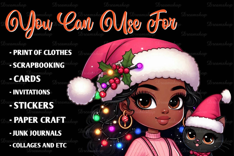 Christmas Girl Design Clipart Bundle 5 - CraftNest - Digital Crafting and Art