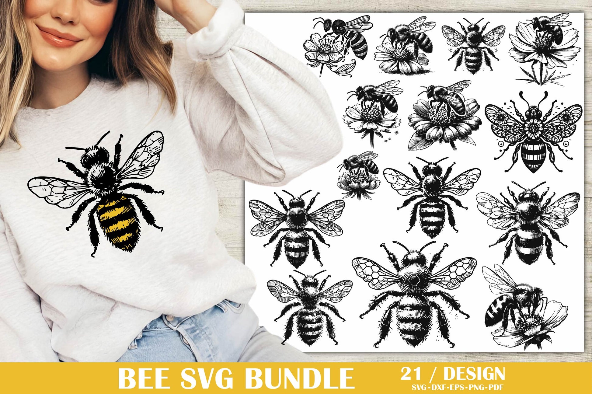 Bee SVG Clipart Bundle - CraftNest - Digital Crafting and Art