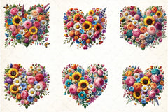 Flower Hearts Valentine's Day Clipart Bundle - CraftNest - Digital Crafting and Art