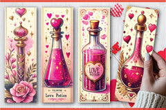 Valentine Potion Bookmarks Journal - CraftNest - Digital Crafting and Art
