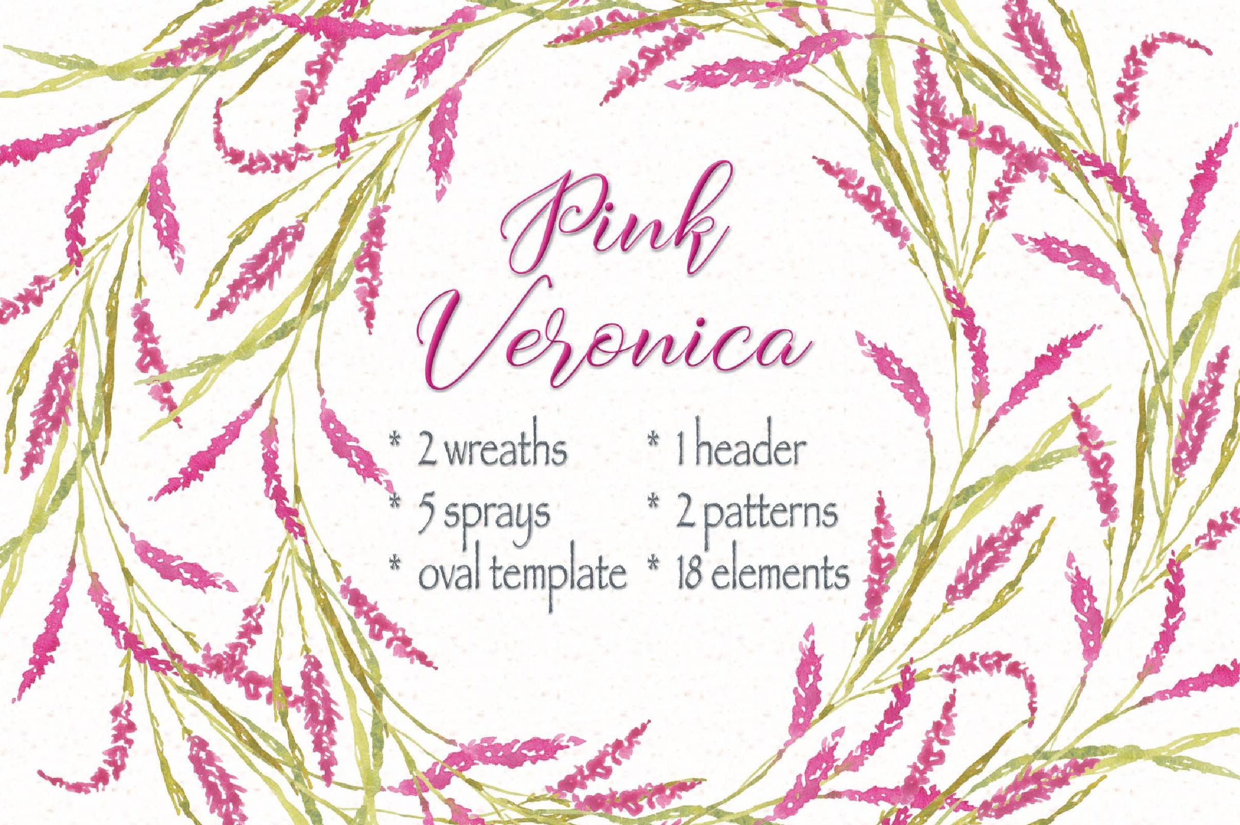 Pink Veronica Clip Art Pack Clipart Bundle - CraftNest - Digital Crafting and Art