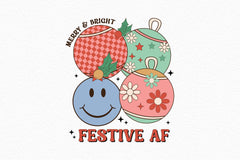 Merry & Bright Festive Af SVG Bundle - CraftNest - Digital Crafting and Art