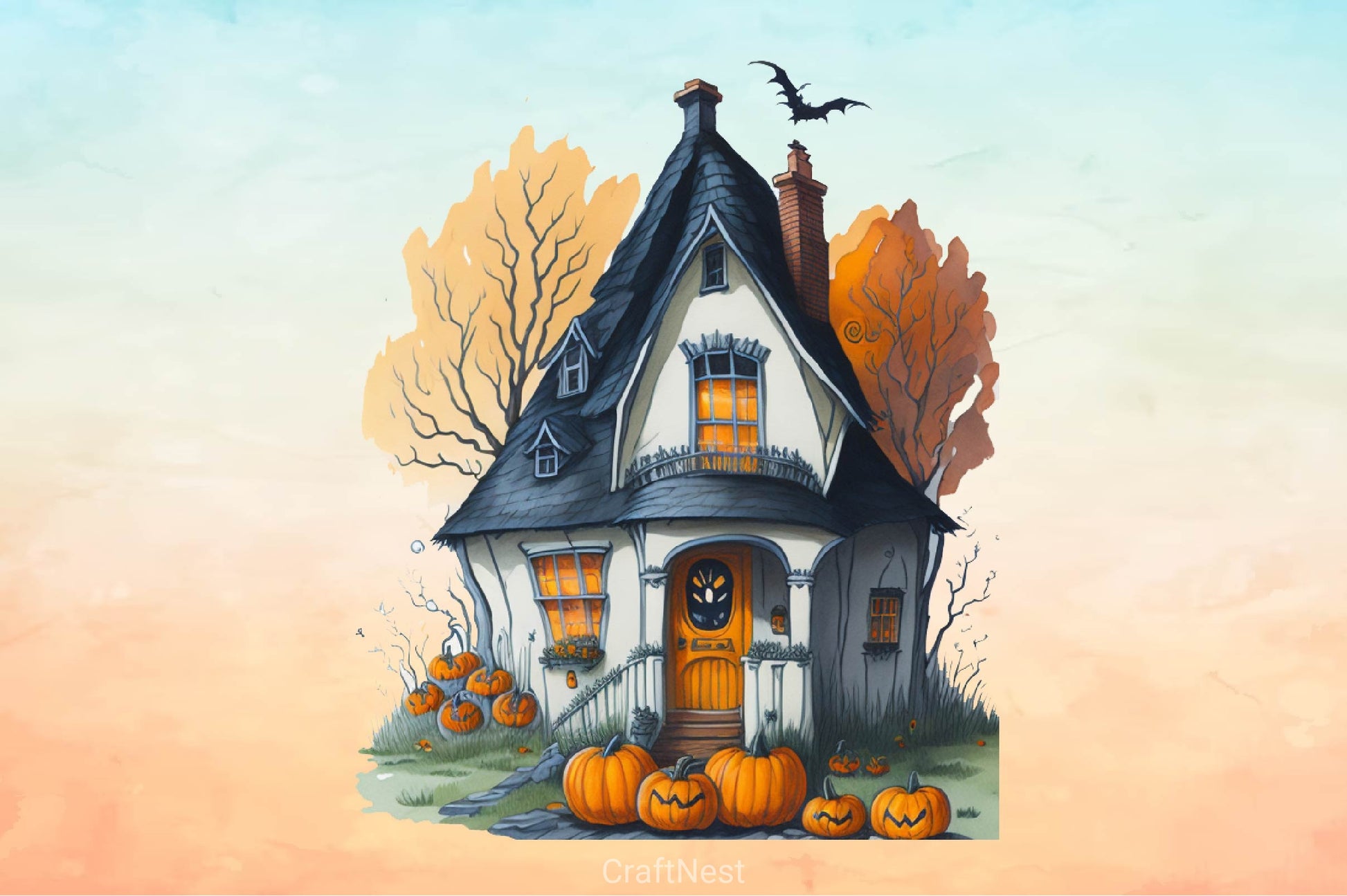 Halloween Home Clipart Bundle - CraftNest - Digital Crafting and Art