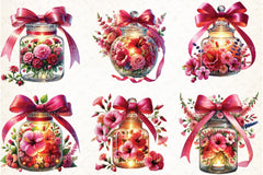 Christmas Flowers Jar Clipart Bundle - CraftNest - Digital Crafting and Art