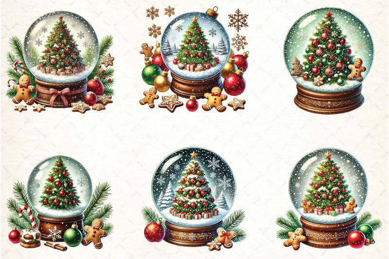 Christmas Snow Globe Clipart Bundle - CraftNest - Digital Crafting and Art