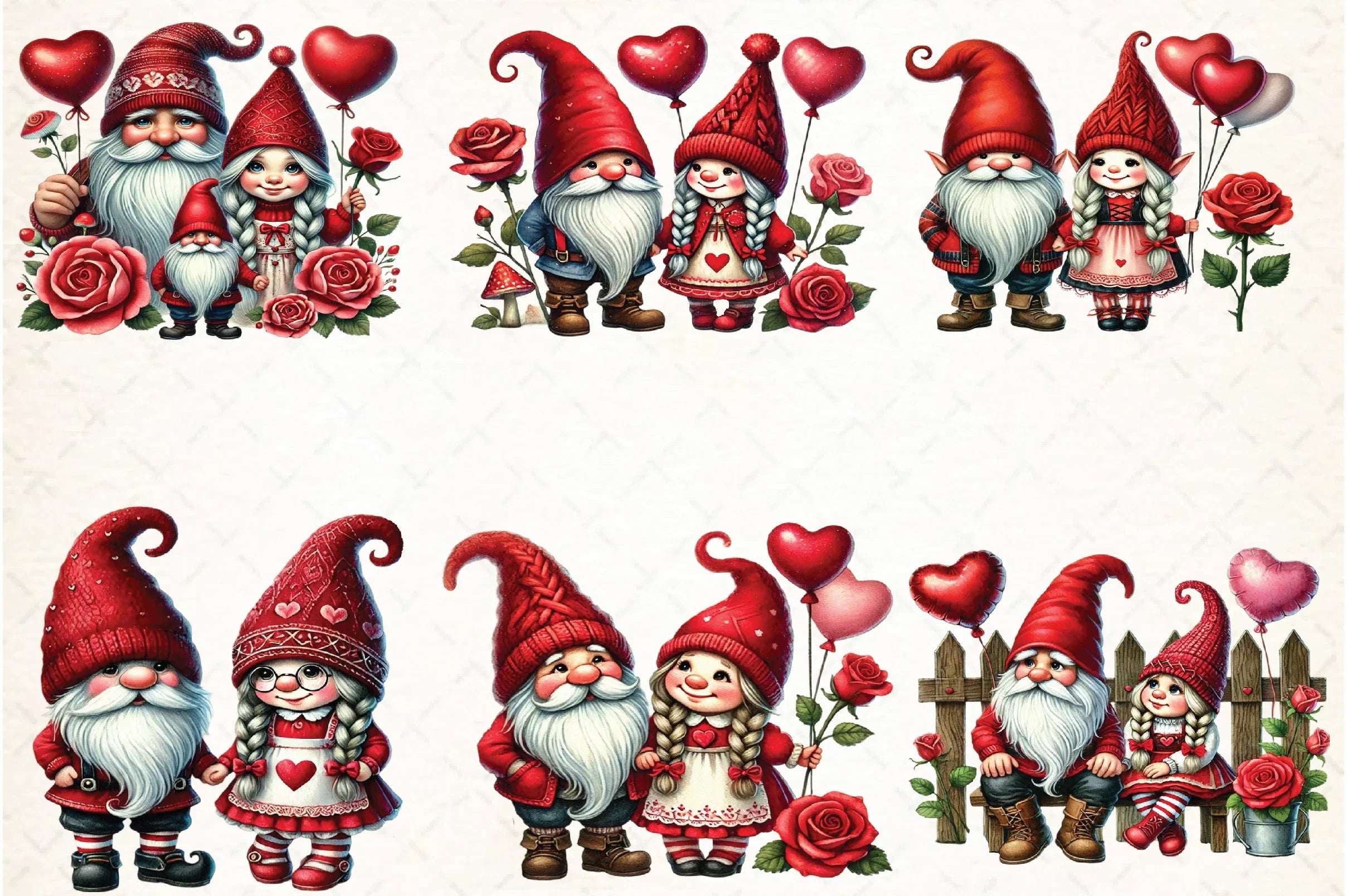 Valentine Gnome Couple Clipart Bundle - CraftNest - Digital Crafting and Art