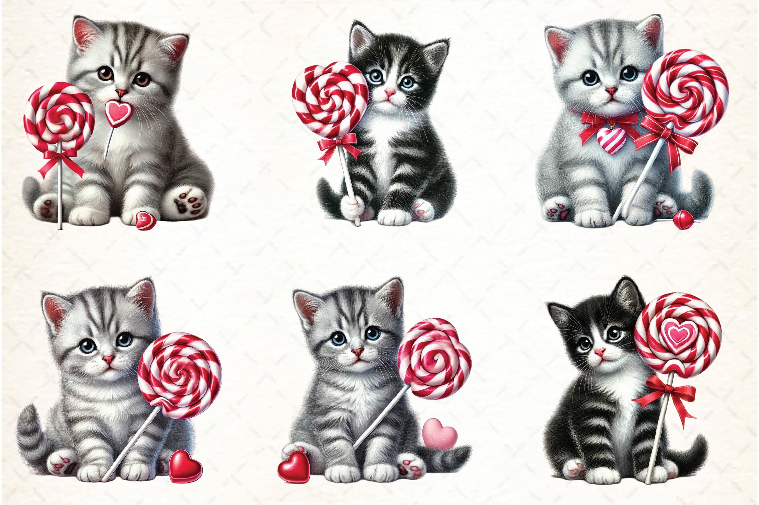 Cute Kitten Valentine's Day Clipart Bundle