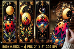 Ladybug Bookmark Botanical Bookmark - CraftNest - Digital Crafting and Art