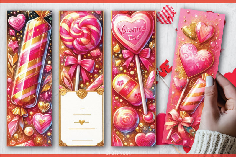 Valentine's Day Candy Bookmarks Journal - CraftNest - Digital Crafting and Art