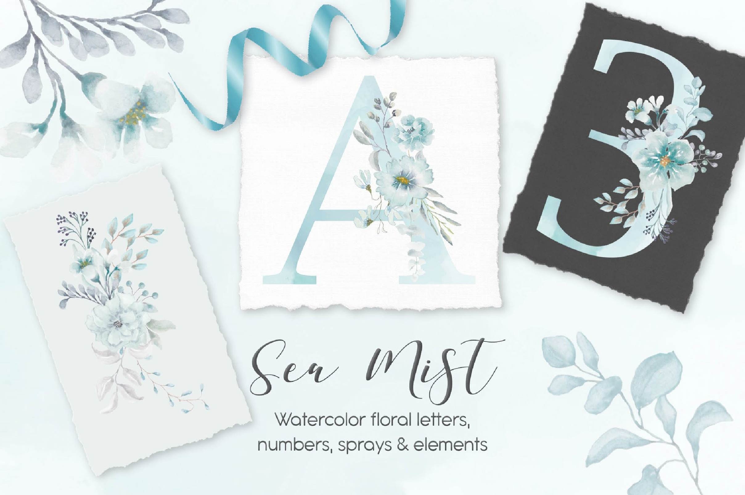 Sea Mist Alphabet Clipart Bundle - CraftNest - Digital Crafting and Art