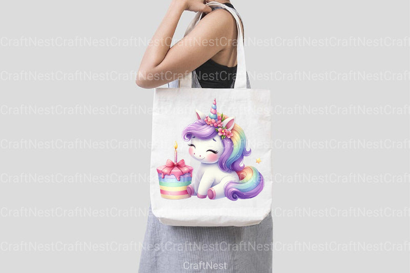 Unicorn Birthday Clipart Bundle 99 - CraftNest - Digital Crafting and Art