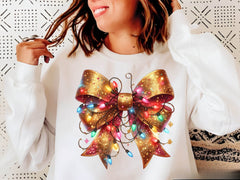 Gold Christmas Light Coquette Bow Clipart Bundle - CraftNest - Digital Crafting and Art