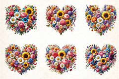 Flower Hearts Valentine's Day Clipart Bundle - CraftNest - Digital Crafting and Art