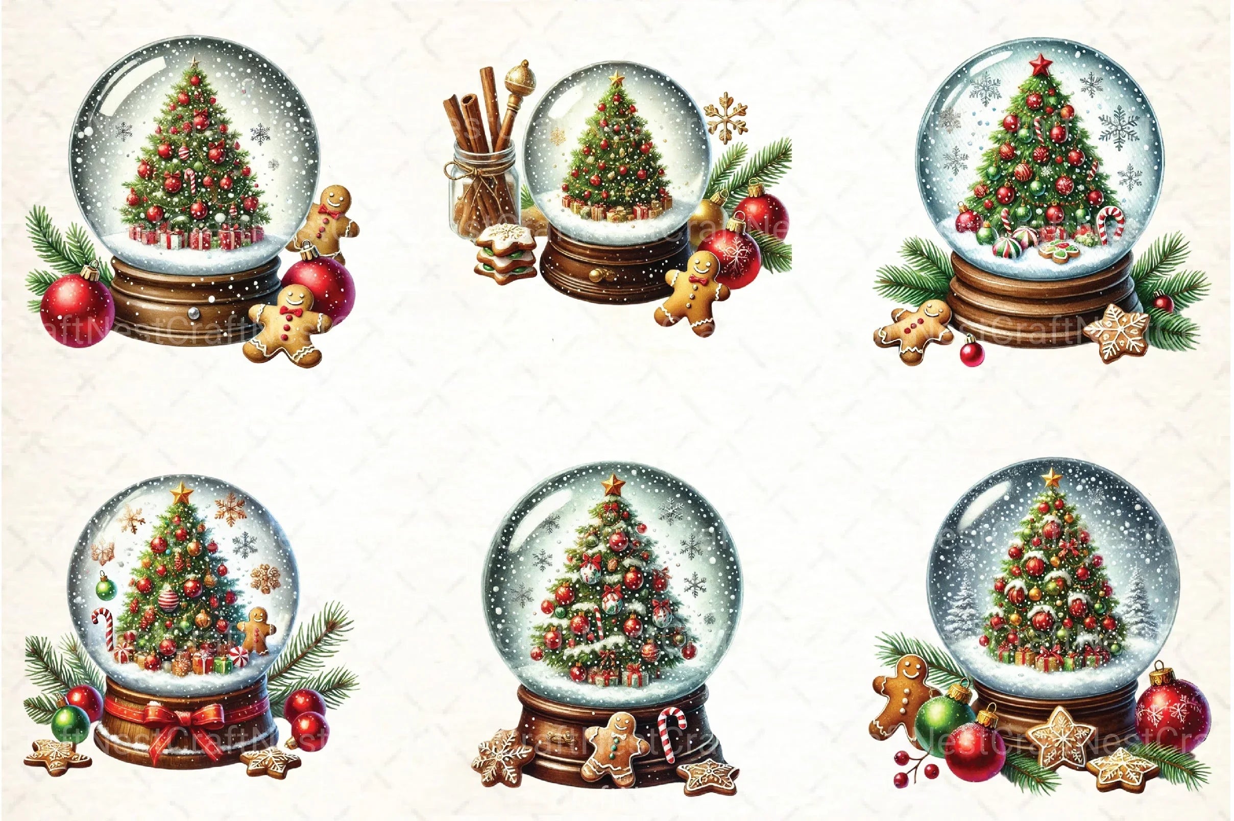 Christmas Snow Globe Clipart Bundle 99 - CraftNest - Digital Crafting and Art