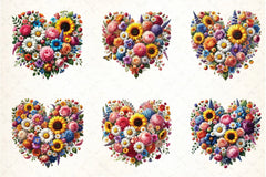 Flower Hearts Valentine's Day Clipart Bundle - CraftNest - Digital Crafting and Art