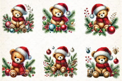 Christmas Teddy Bear Clipart Bundle 1 - CraftNest - Digital Crafting and Art