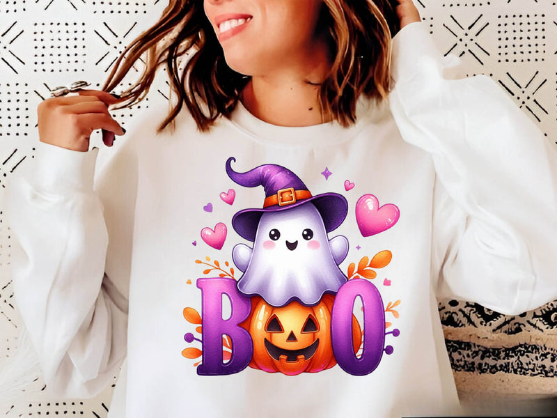 Halloween Boo Cute Ghost Pumpkin Witch Clipart Bundle - CraftNest - Digital Crafting and Art