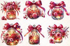 Christmas Flowers Jar Clipart Bundle - CraftNest - Digital Crafting and Art