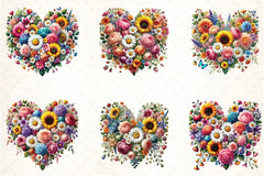 Flower Hearts Valentine's Day Clipart Bundle - CraftNest - Digital Crafting and Art