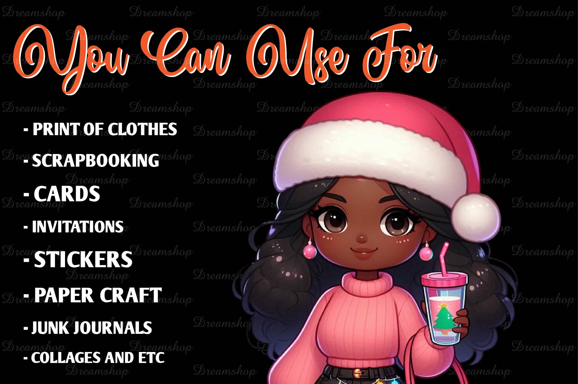 Christmas Girl Fashion Clipart Bundle 4 - CraftNest - Digital Crafting and Art