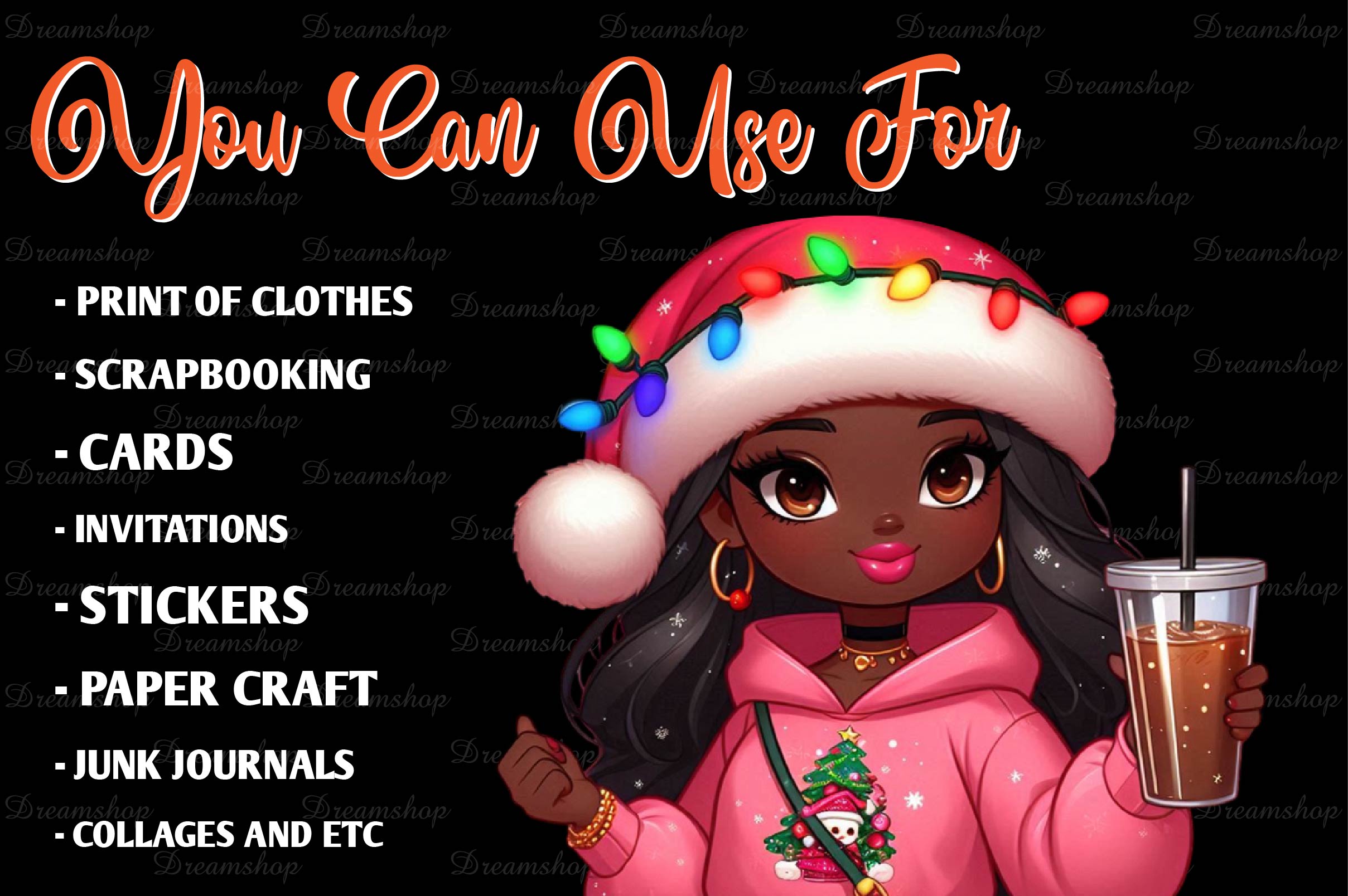 Christmas Girl Design Clipart Bundle 16 - CraftNest - Digital Crafting and Art