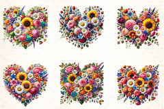 Flower Hearts Valentine's Day Clipart Bundle - CraftNest - Digital Crafting and Art