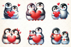 Valentine Penguin Couple Clipart Bundle - CraftNest - Digital Crafting and Art