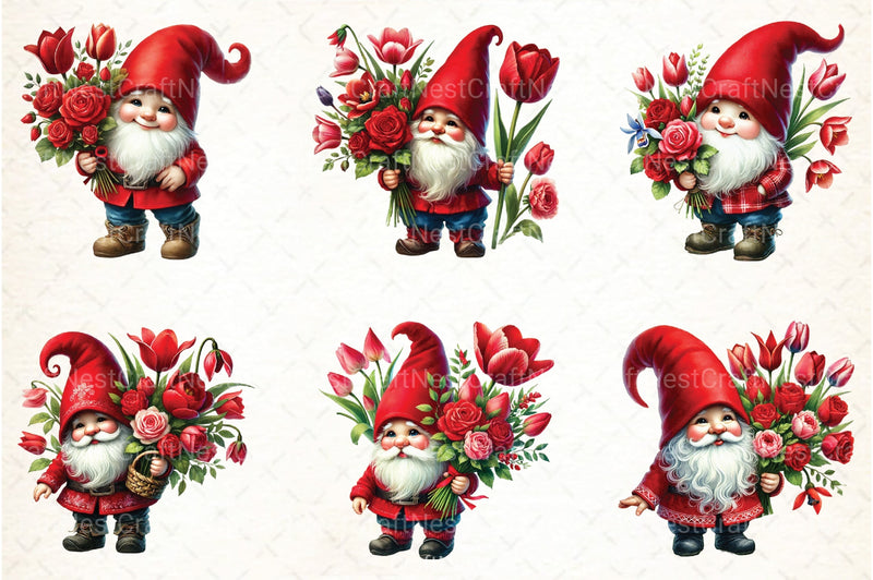 Valentine Gnome Clipart Bundle 1 - CraftNest - Digital Crafting and Art