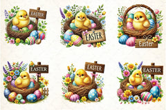 Cute Easter Chick Clipart Bundle - CraftNest - Digital Crafting and Art