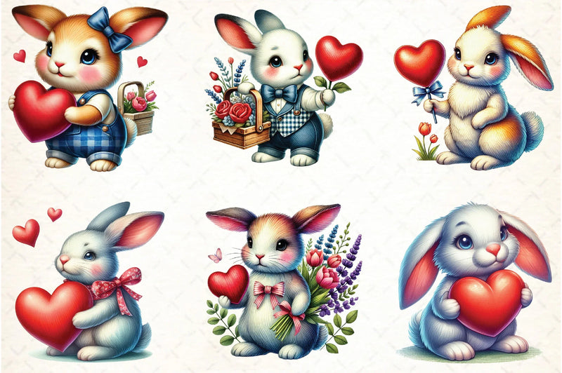 Cute Vintage Rabbit Clipart Bundle - CraftNest - Digital Crafting and Art