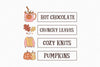 Hot Chocolate Crunchy Leaves Cozy Knits Pumpkins Clipart Bundle