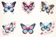 Valentine Butterfly Clipart Bundle - CraftNest - Digital Crafting and Art