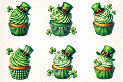 St. Patrick's Day Cupcake Clipart Bundle - CraftNest - Digital Crafting and Art