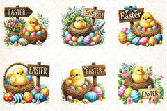 Cute Easter Chick Clipart Bundle - CraftNest - Digital Crafting and Art