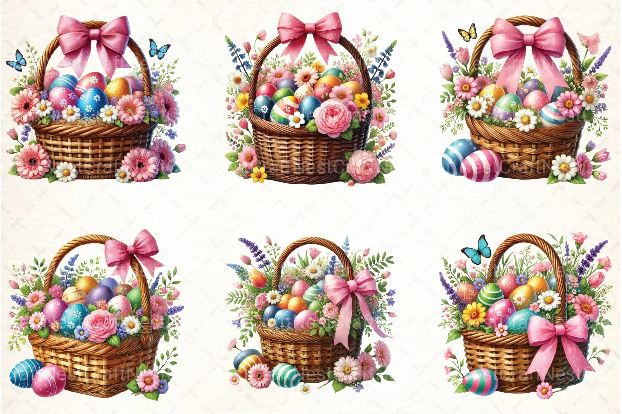 Easter Basket Clipart Bundle 99 - CraftNest - Digital Crafting and Art