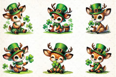 St. Patrick's Day Reindeer Clipart Bundle - CraftNest - Digital Crafting and Art
