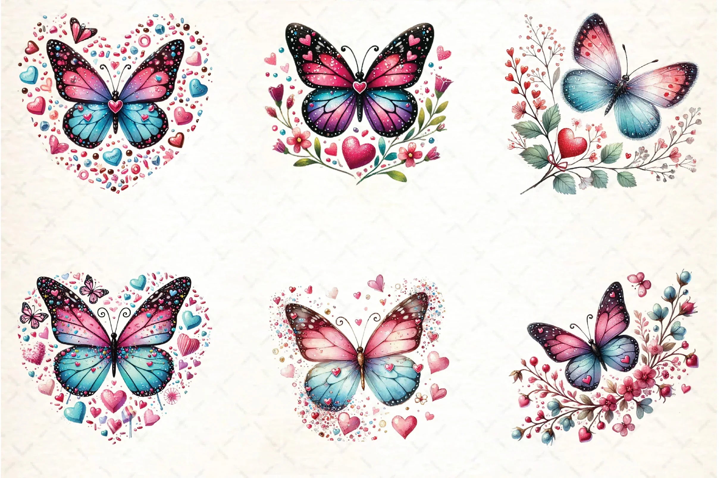 Valentine Butterfly Clipart Bundle - CraftNest - Digital Crafting and Art