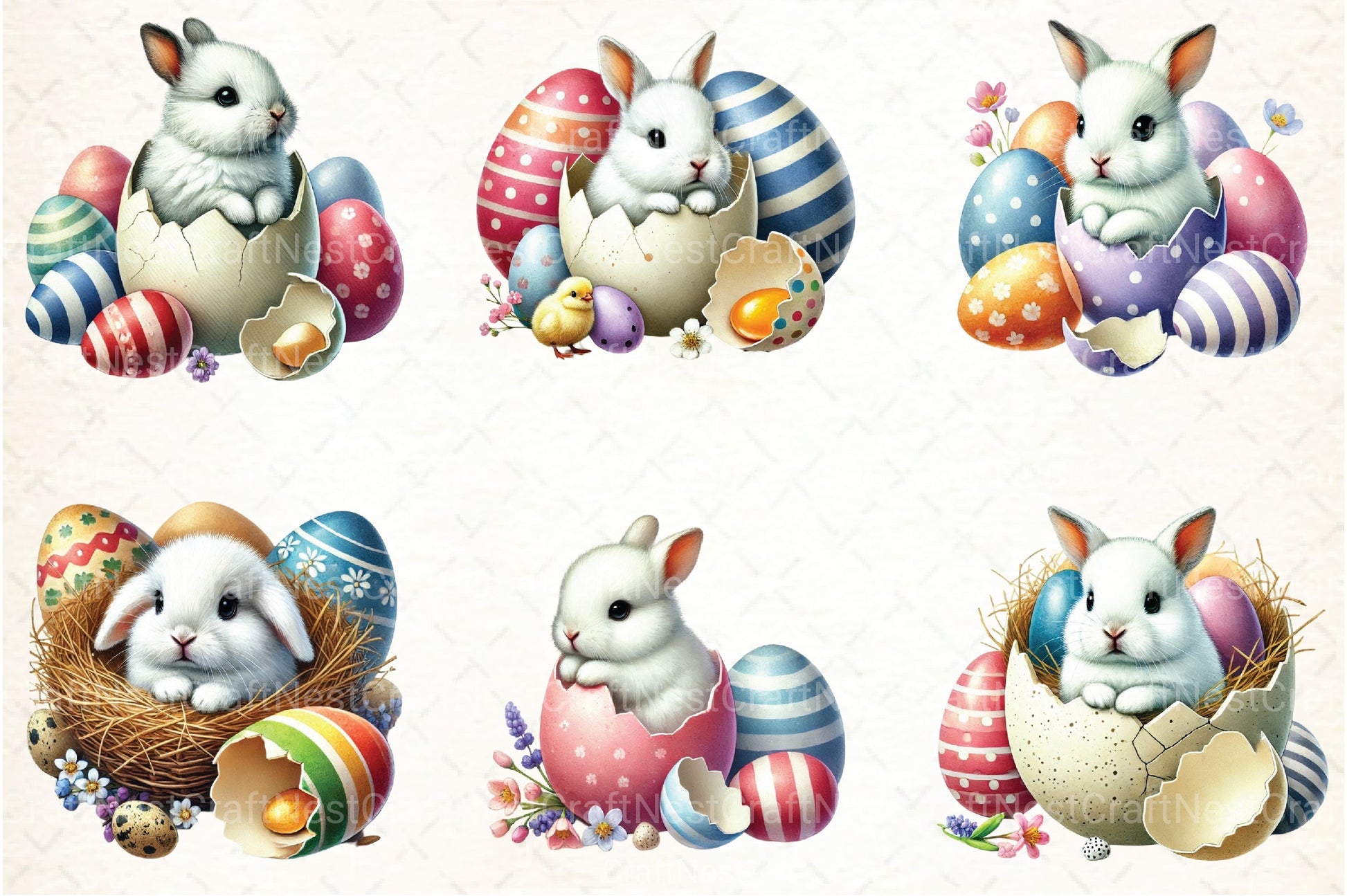 Cute Vintage Rabbit Clipart Bundle - CraftNest - Digital Crafting and Art