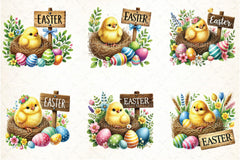 Cute Easter Chick Clipart Bundle  99 - CraftNest - Digital Crafting and Art