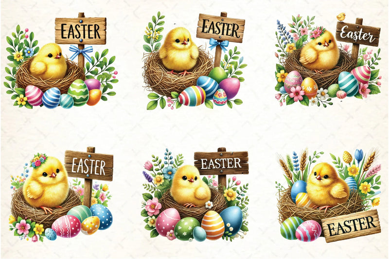 Cute Easter Chick Clipart Bundle - CraftNest - Digital Crafting and Art