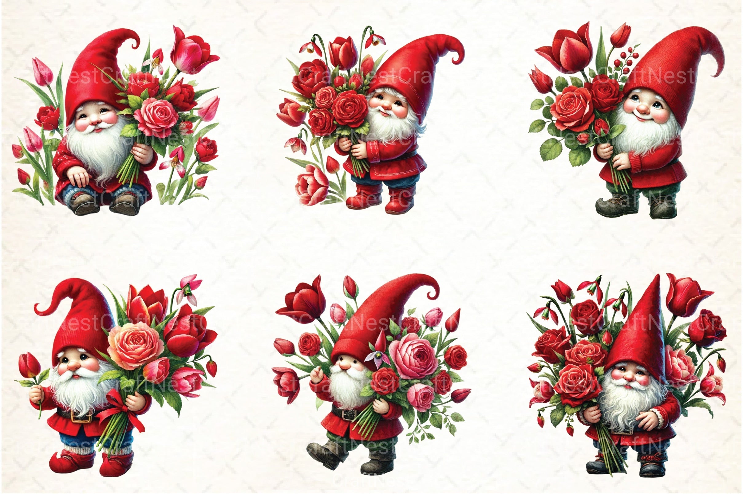 Valentine Gnome Clipart Bundle 1 - CraftNest - Digital Crafting and Art