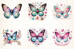 Valentine Butterfly Clipart Bundle - CraftNest - Digital Crafting and Art