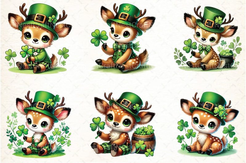 St. Patrick's Day Reindeer Clipart Bundle - CraftNest - Digital Crafting and Art