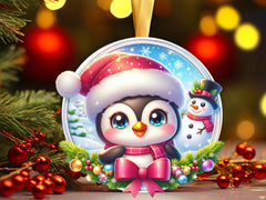 Christmas Round Penguin Ornament Clipart Bundle 6 - CraftNest - Digital Crafting and Art