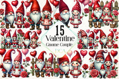 Valentine Gnome Couple Clipart Bundle - CraftNest - Digital Crafting and Art