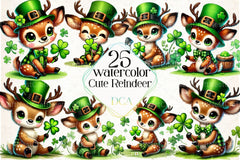 St. Patrick's Day Reindeer Clipart Bundle - CraftNest - Digital Crafting and Art