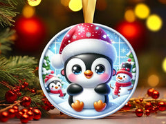 Christmas Round Penguin Ornament Clipart Bundle 8 - CraftNest - Digital Crafting and Art