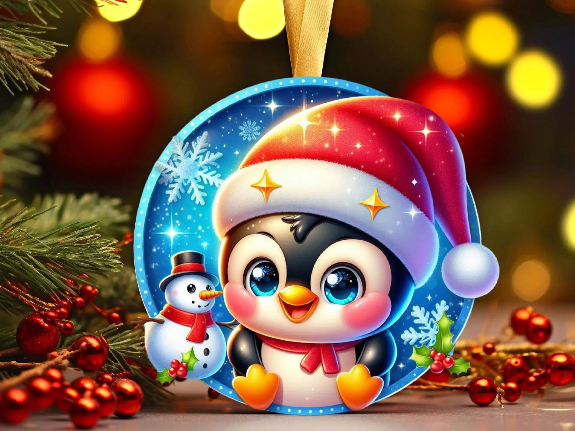 Christmas Round Penguin Ornament Clipart Bundle 3 - CraftNest - Digital Crafting and Art