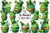 St. Patrick's Day Cupcake Clipart Bundle 1